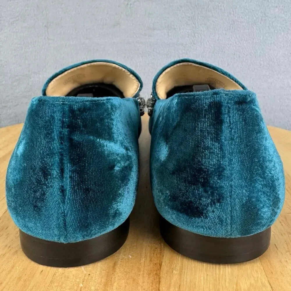 Ivanka Trump Velvet Loafers W/ Rhinestones Slip On Flats Women’s Size 9M US - Picture 4 of 8